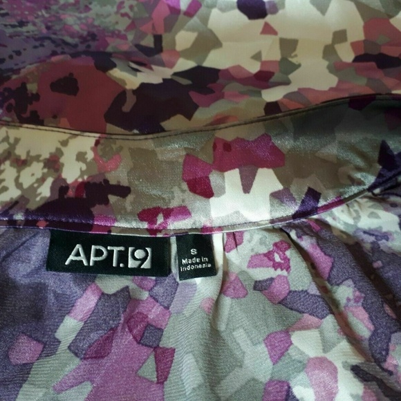 APT 9 White Purple Floral Short Sleeve Blouse Top - Picture 3 of 5